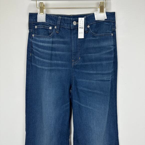 J. Crew Denim Trouser 1996 Semi Stretch High Rise Wide Leg Jean Blue US 27 NWT - Picture 5 of 13